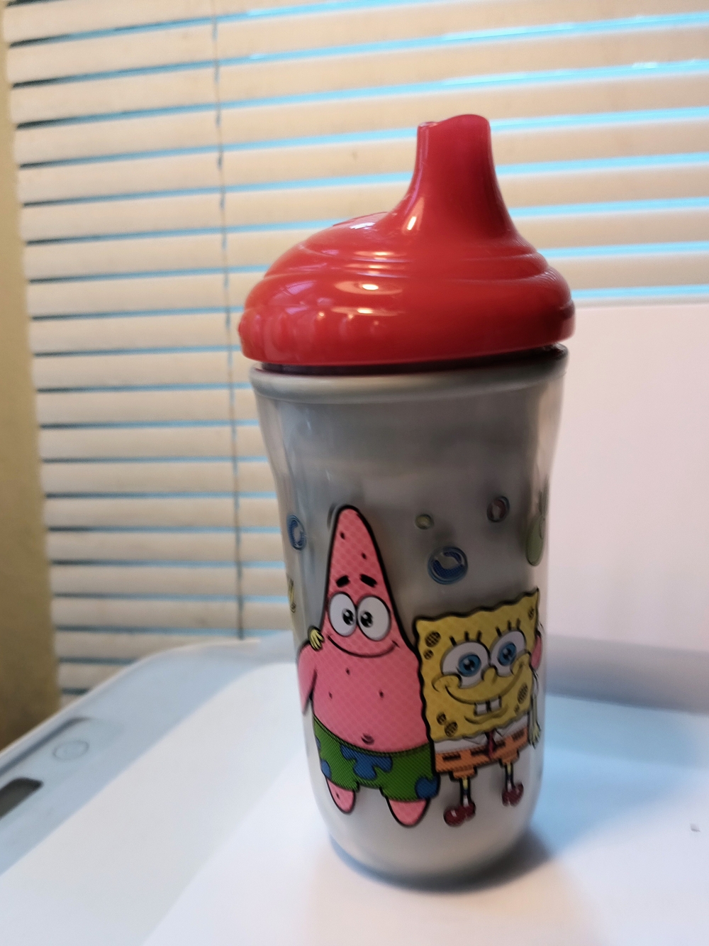 SpongeBob & Patrick Kids Sippy Cup - Pink Lid Dated 2019 Has Been Washed Nuby